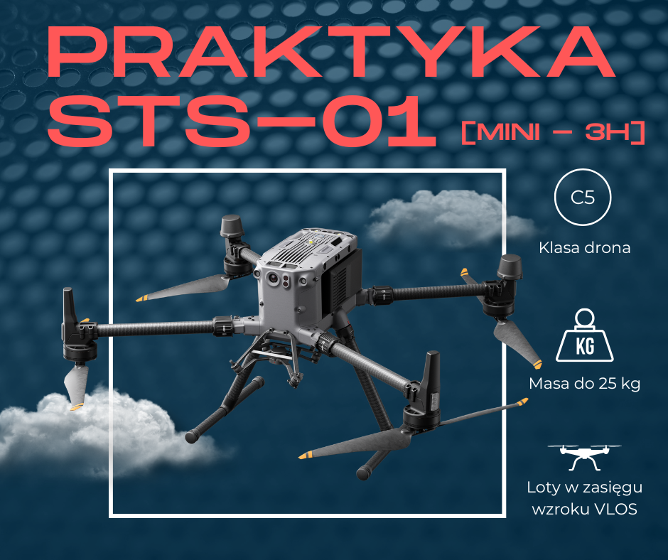 STS01 MINI PRAKRYKA Praktyka STS-01 - Praktyka Europejskiego Szkolenia na Pilota Drona VLOS na Drony Klasy C5 do 25kg - obrazek 1