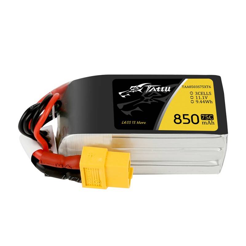22261_1 Akumulator Tattu 850mAh 11.1V 75C 3S1P Konektor XT60 - obrazek 1