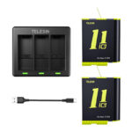 Ładowarka trójkanałowa + 2 akumulatory Telesin do GoPro Hero 9 / 10 / 11 / 12 (GP-BTR-903-B) - obrazek 5