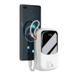 Powerbank Baseus Qpow PRO z kablem USB-C, USB-C, USB, 20000mAh, 22.5W (biały) - obrazek 2