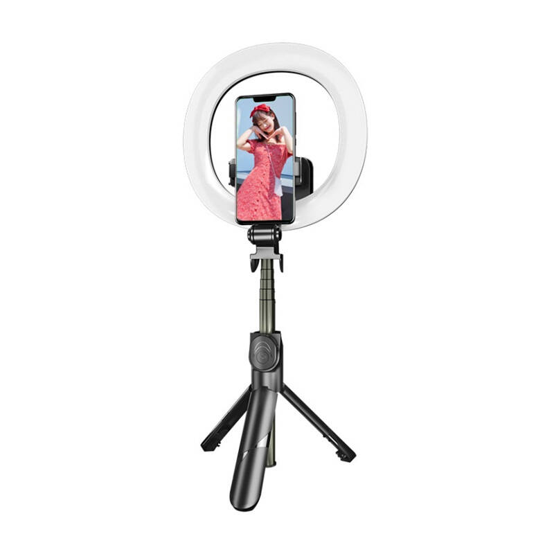 27876_1 Selfie stick/statyw Puluz z lampą pierścieniową LED - obrazek 1