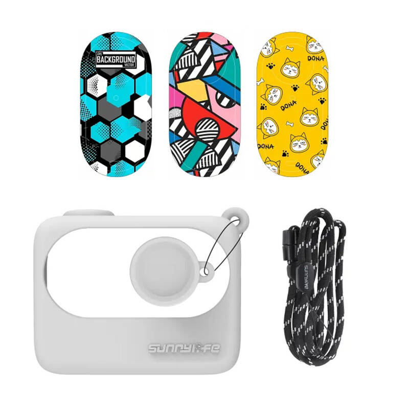 34509_1 Etui zabezpieczające z naklejkami Sunnylife Insta360 GO 3 (białe) - obrazek 1