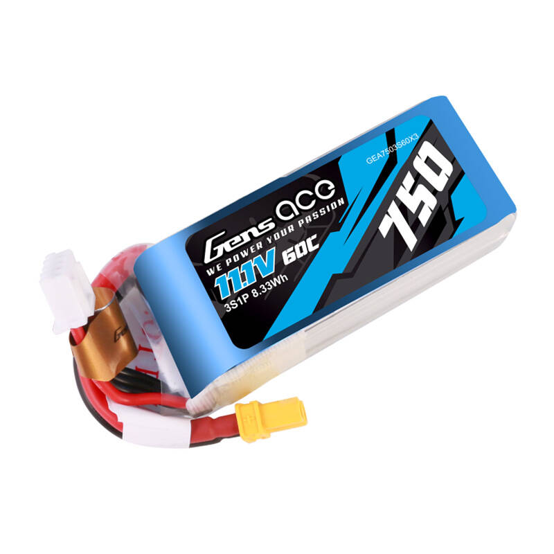 42777_4 Akumulator Gens Ace 750mAH 11.1V 60C 3S1P Lipo z konektorem XT30 - obrazek 1