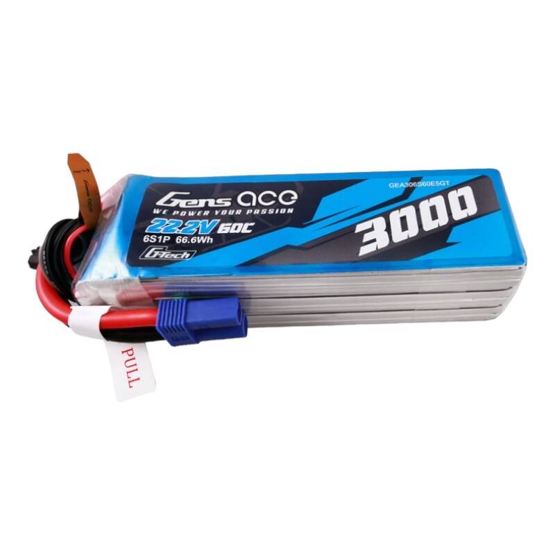 42798_1 Akumulator Gens ace G-Tech 3000mAh 22.2V 60C 6S1P Lipo z konektorem EC5 plug - obrazek 1