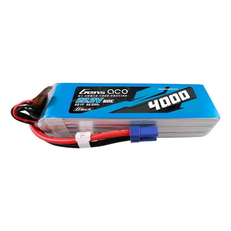 42804_1 Akumulator Gens ace G-Tech 4000mAh 22.2V 60C 6S1P Lipo z konektorem EC5 Plug - obrazek 1