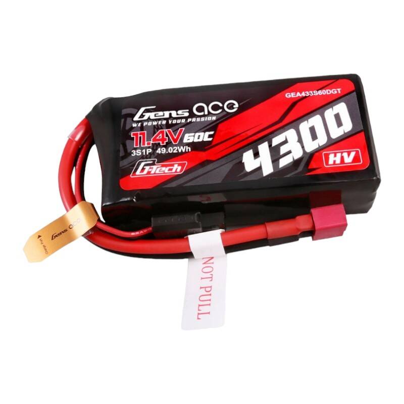 42806_1 Akumulator Gens ace G-Tech 4300mAh 3S1P 11.4V 60C Lipo z konektorem T-plug - obrazek 1