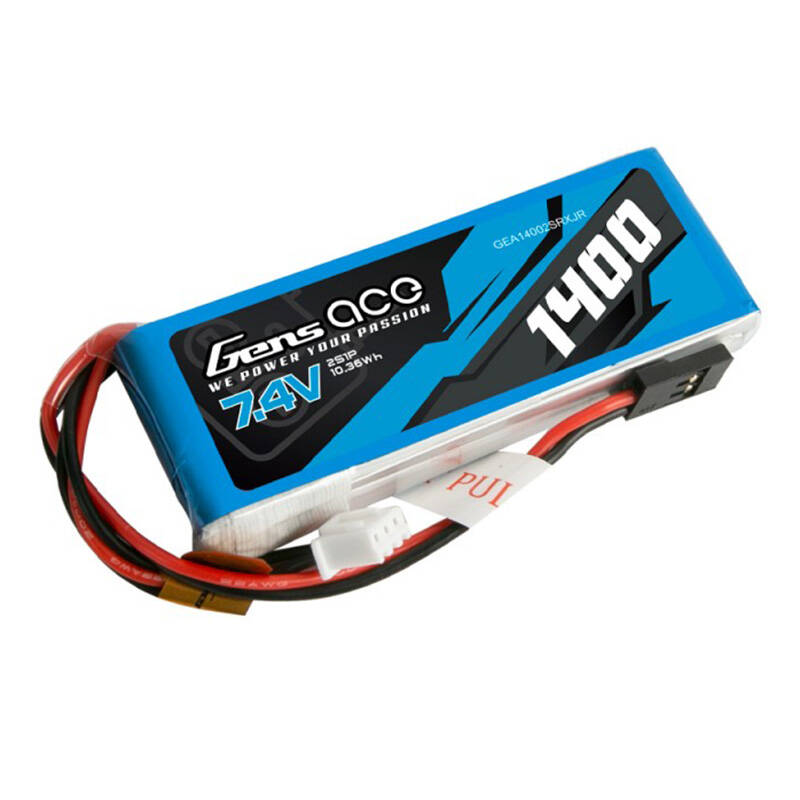 43460_2 Akumulator LiPo Gens ace 1400mAh 7.4V 2S1P do nadajnika z wtyczką JR - obrazek 1