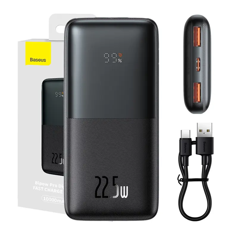 26423_8 Powerbank Baseus Bipow Pro 10000mAh, 2xUSB, USB-C, 22.5W (czarny) - obrazek 1