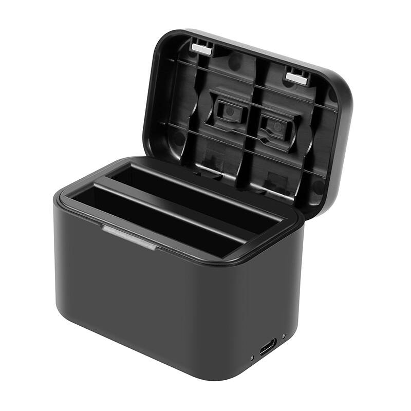 45527_1 Etui ładujące na baterie i karty pamięci PULUZ do Insta360 X4 (czarne) - obrazek 1