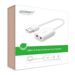 Zewnętrzna karta dźwiękowa USB UGREEN  US205 15cm (biały) - obrazek 3