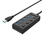 Hub USB 3.0. Orico z włącznikami, 4x USB (czarny) - obrazek 3