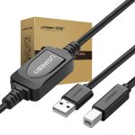 Aktywny kabel USB 2.0 A-B UGREEN US122 do drukarki, 10m (czarny) - obrazek 2