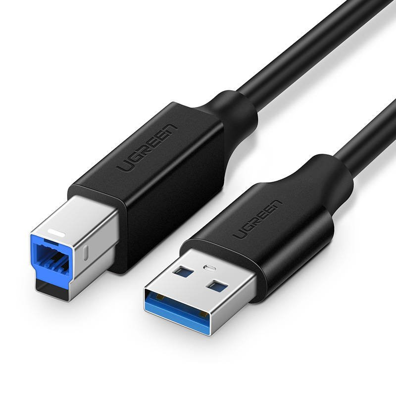 18266_1 Kabel USB 3.0 A-B UGREEN US210 do drukarki, 2m (czarny) - obrazek 1
