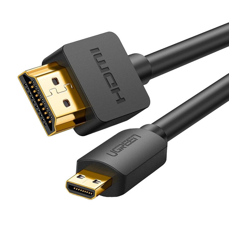 19668_2 UGREEN HD127 Kabel micro HDMI - HDMI 4K 3D 3m (czarny) - obrazek 1