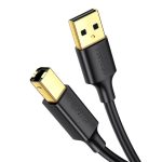 UGREEN US135 Kabel USB 2.0 A-B do drukarki, pozłacany, 1m (czarny) - obrazek 2
