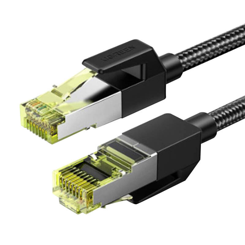 21209_1 UGREEN NW150 Kabel sieciowy w oplocie, Ethernet RJ45, Cat.7, F/FTP, 3m (czarny) - obrazek 1