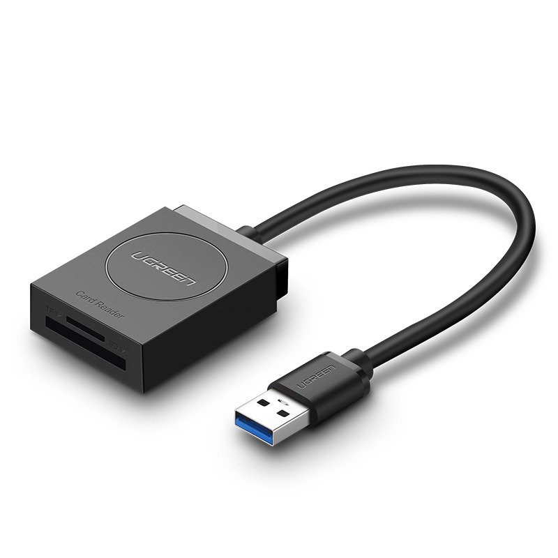 22450_1 Adapter USB UGREEN czytnik kart SD, microSD (czarny) - obrazek 1