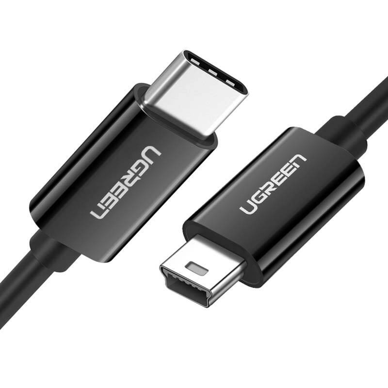 22590_1 Kabel USB-C do Mini USB UGREEN US242, 1m (czarny) - obrazek 1