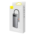 Hub 7w1 Baseus Metal Gleam Series, USB-C do 3x USB 3.0 + 2x HDMI + USB-C PD + Ethernet RJ45 - obrazek 6