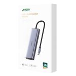 Adapter UGREEN Revodok 9w1 CM490 Hub USB-C, 2x USB-A 3.0, USB-A 2.0, 2x HDMI 4K/60Hz, SD/TF, RJ45 (gwiezda szarość) - obrazek 3