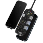 Hub 5w1 Baseus AcmeJoy series USB-C do 2xUSB 3.0 + USB 2.0 + USB-C PD + RJ45 (szary) - obrazek 7