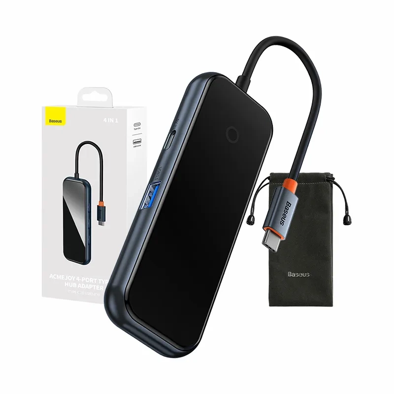 28420_6 Adapter 4w1 Baseus Hub USB-C na 4xUSB 3.0 (ciemny szary) - obrazek 1