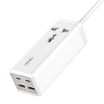 Listwa zasilająca z 1 gniazdem AC, 2x USB, 2x USB-C LDNIO SC1418, EU/US, 2500W (biała) - obrazek 4