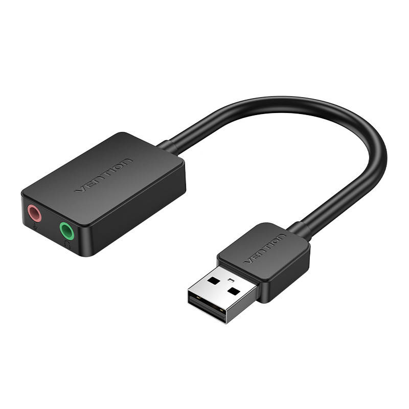 28906_1 Zewnętrzna karta dźwiękowa USB 2.0 TRS Vention CDYB0 2-portowa 0.15m - obrazek 1