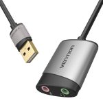 Zewnętrzna karta dźwiękowa USB Vention CDKHB TRS 3.5mm 0,15m (szara) - obrazek 2