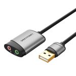 Zewnętrzna karta dźwiękowa USB Vention CDKHB TRS 3.5mm 0,15m (szara) - obrazek 3