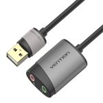 Zewnętrzna karta dźwiękowa USB Vention CDKHB TRS 3.5mm 0,15m (szara) - obrazek 5