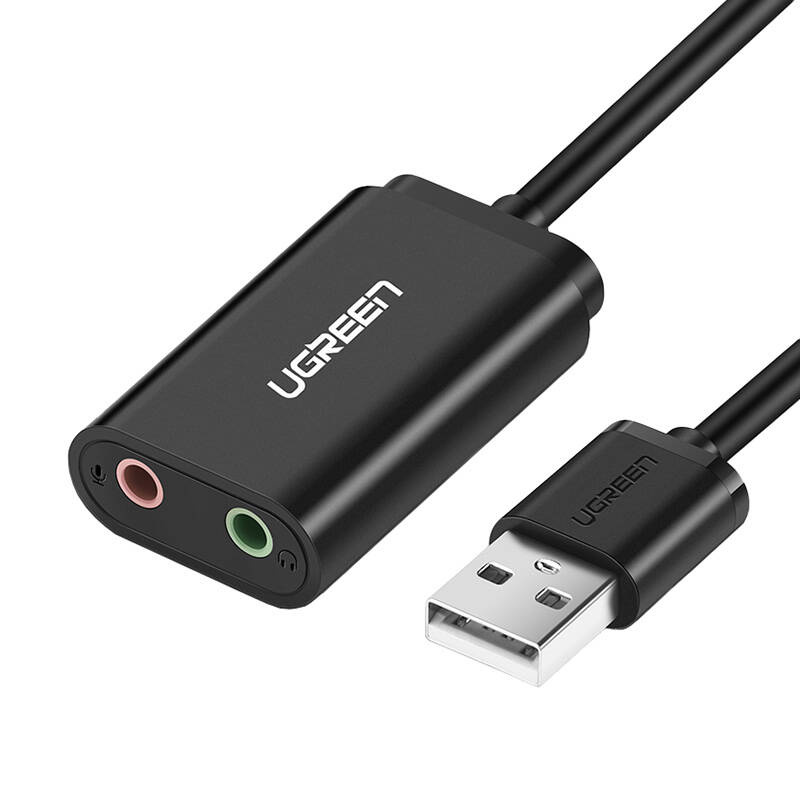 32580_4 Zewnętrzna karta dźwiękowa USB UGREEN US205 15cm (czarny) - obrazek 1