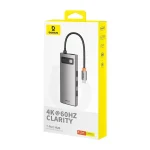 Hub 7w1 Baseus Gleam, USB-C do 1x HDMI4K 60Hz + 3x USB3.0 + 1x PD + 1x SD/TF (szary) - obrazek 7