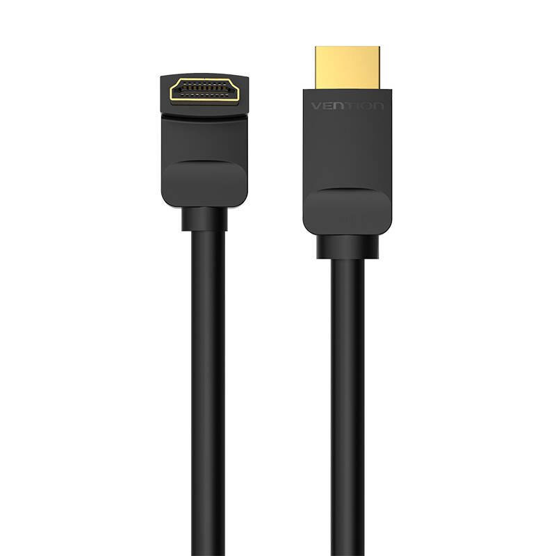 35084_1 Kabel HDMI 2.0 Vention AAQBH 2m, kątowy 270°, 4K 60Hz (czarny) - obrazek 1