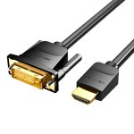 Kabel HDMI do DVI (24+1) Vention ABFBF 1m, 4K 60Hz/ 1080P 60Hz (Czarny) - obrazek 2