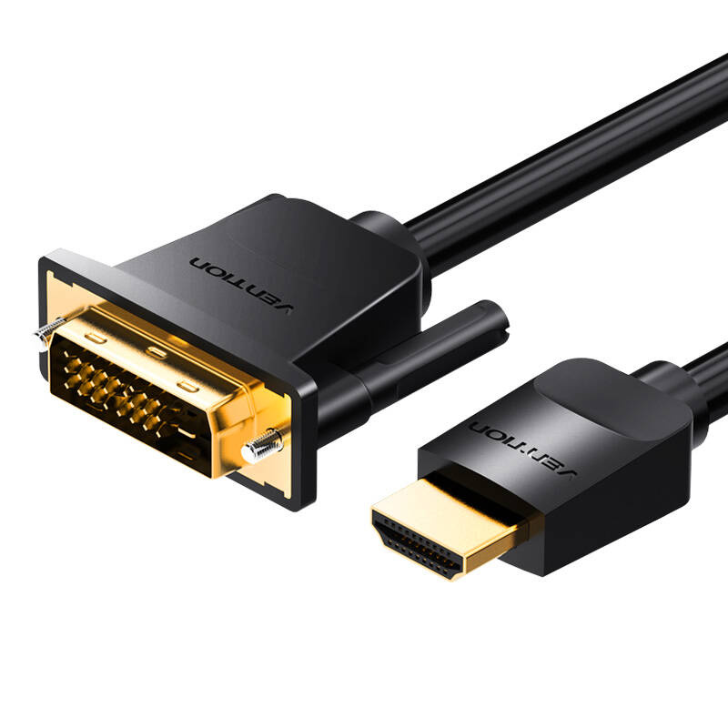 35092_1 Kabel HDMI do DVI (24+1) Vention ABFBH 2m, 4K 60Hz/ 1080P 60Hz (Czarny) - obrazek 1