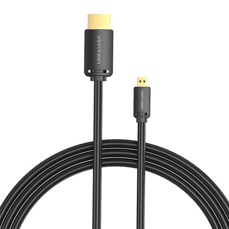35094_1 Kabel HDMI-D męski do HDMI-A męski Vention AGIBF 1m, 4K 60Hz (czarny) - obrazek 1