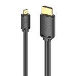 Kabel HDMI-D męski do HDMI-A męski Vention AGIBH 2m, 4K 60Hz (czarny) - obrazek 2