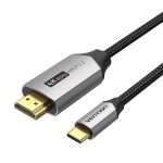 Kabel USB-C do HDMI 2.0 Vention CRBBF 1m, 4K 60Hz (Czarny) - obrazek 3