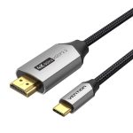 Kabel USB-C do HDMI 2.0 Vention CRBBH 2m, 4K 60Hz (Czarny) - obrazek 3