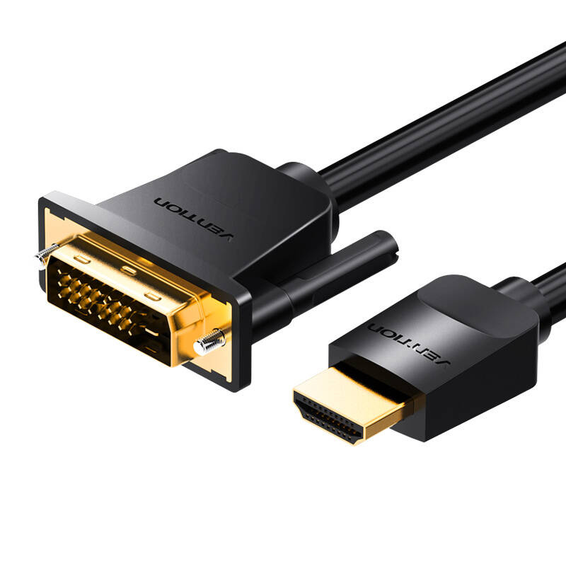 35166_1 Kabel HDMI do DVI (24+1) Vention ABFBG 1,5m, 4K 60Hz/ 1080P 60Hz (Czarny) - obrazek 1