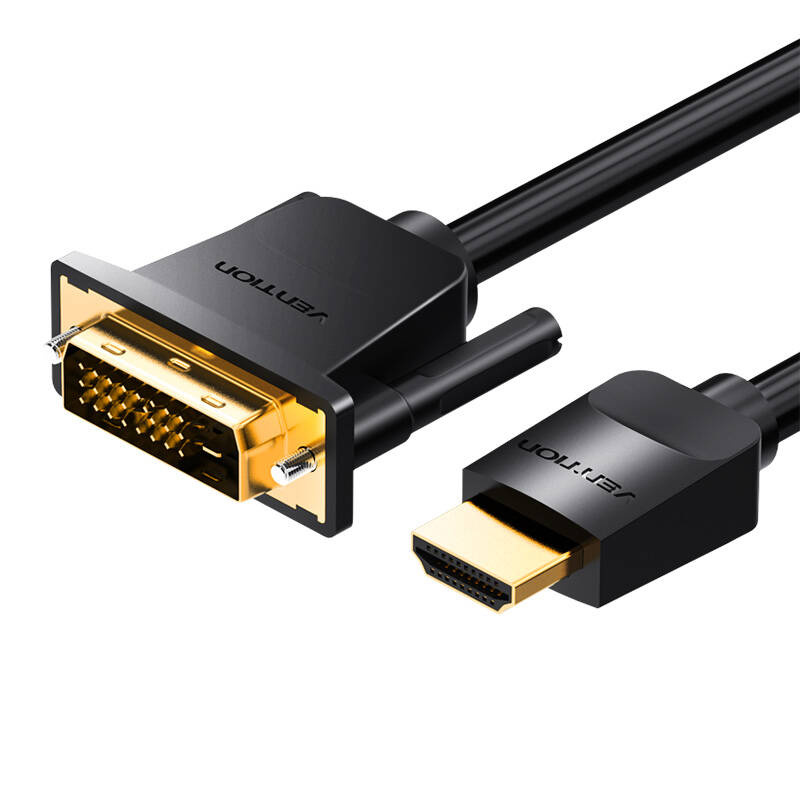 35167_1 Kabel HDMI do DVI (24+1) Vention ABFBJ 5m, 4K 60Hz/ 1080P 60Hz (Czarny) - obrazek 1