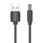 Kabel zasilający USB 2.0 do DC 5.5mm Barrel Jack 5V Vention CEYBG 1,5m (czarny) - obrazek 2