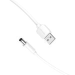 Kabel zasilający USB 2.0 do DC 5.5mm Barrel Jack 5V Vention CEYWGD 1,5m (biały) - obrazek 2