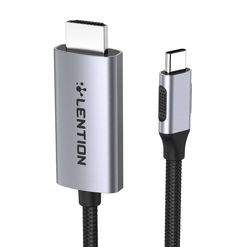 37197_1 Kabel USB-C do HDMI 2.0 Lention CU707, 1Gbps, 4K60Hz, 3m (szary) - obrazek 1