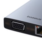 Hub 13w1 Baseus PortalJoy USB-C do HDMI+DP+VGA+C+USB+PD+RJ45+SD/TF+3.5mm (szary) - obrazek 4