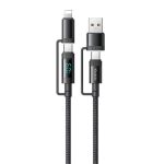 Kabel USB-C/A do USB-C/Lightning McDodo 4w1 CA-1990 1.2m (czarny) - obrazek 2
