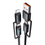 Kabel USB-C/A do USB-C/Lightning McDodo 4w1 CA-1990 1.2m (czarny) - obrazek 3