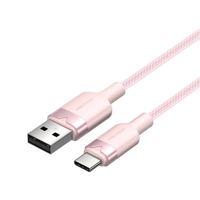 49792_1 Kabel USB 2.0 A do USB-C 3A Vention CTNPF 1M (różowy) - obrazek 1