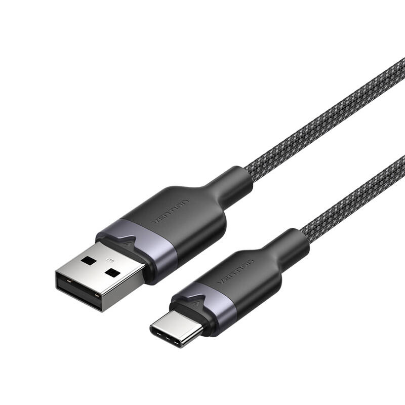 49794_1 Kabel USB 2.0 A do USB-C 3A Vention CTNBH 2M (czarny) - obrazek 1